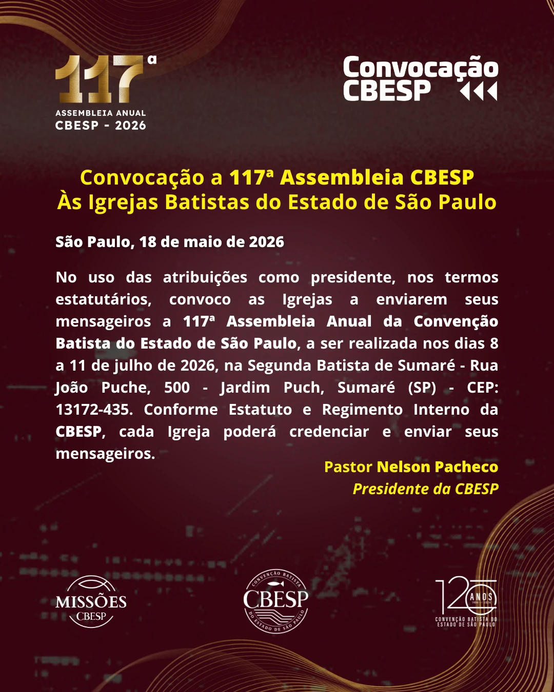 Convocação Oficial da 117ª Assembleia CBESP