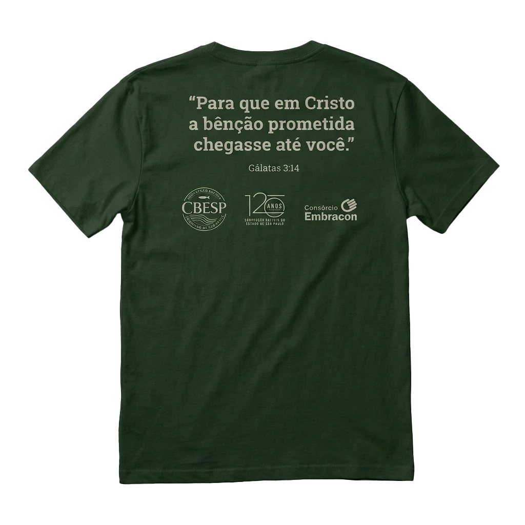 Camisa costas — versículo Gálatas 3:14
